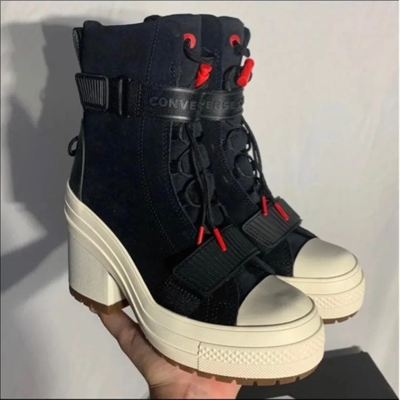 Converse CTAS GR 82 XX-HI Heels Black Egret White New With Tags Womans 5,5.5,6,8 - Picture 3 of 7